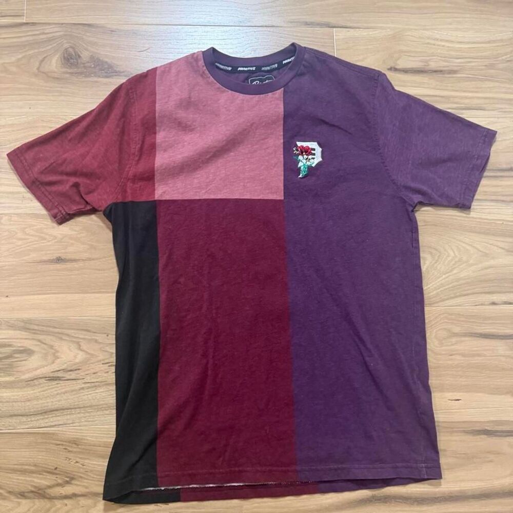 Y2K Primitive Skate streetwear Embroidered Colorblock tee size small